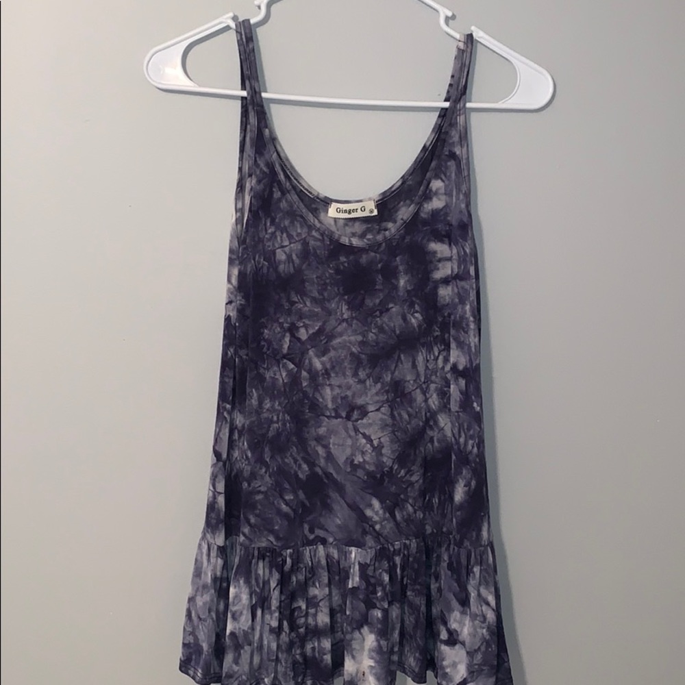 Blue Tie-Dye Tank Top